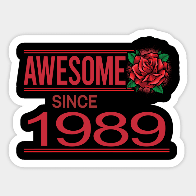 Vintage Red Rose 1989 Sticker by rosenbaumquinton52